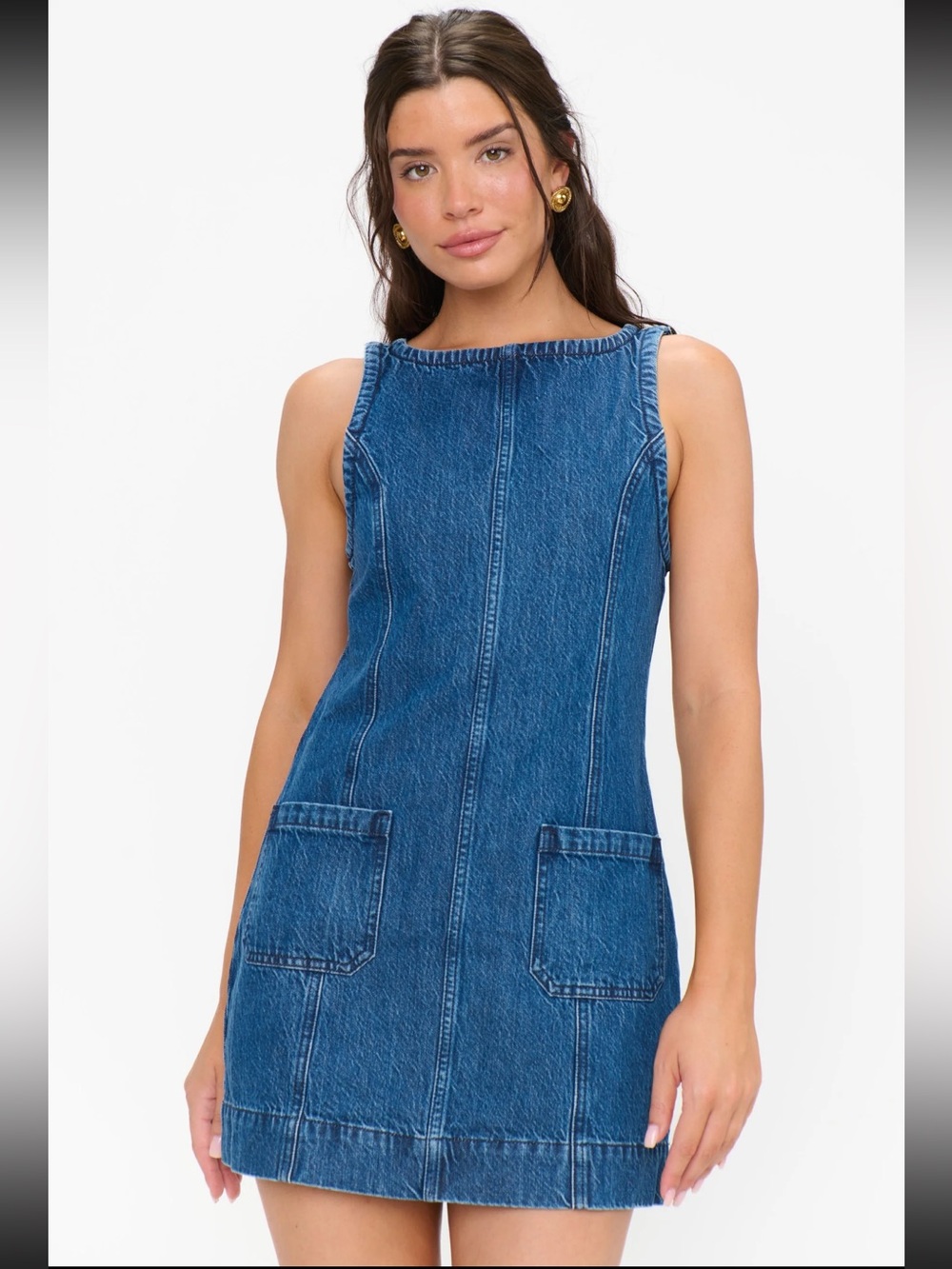 Show Me Your MuMu Boulevard Mini Dress In Dark Denim